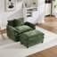 Fauteuil d'appoint avec repose-pieds Modern Chenille-846004395
