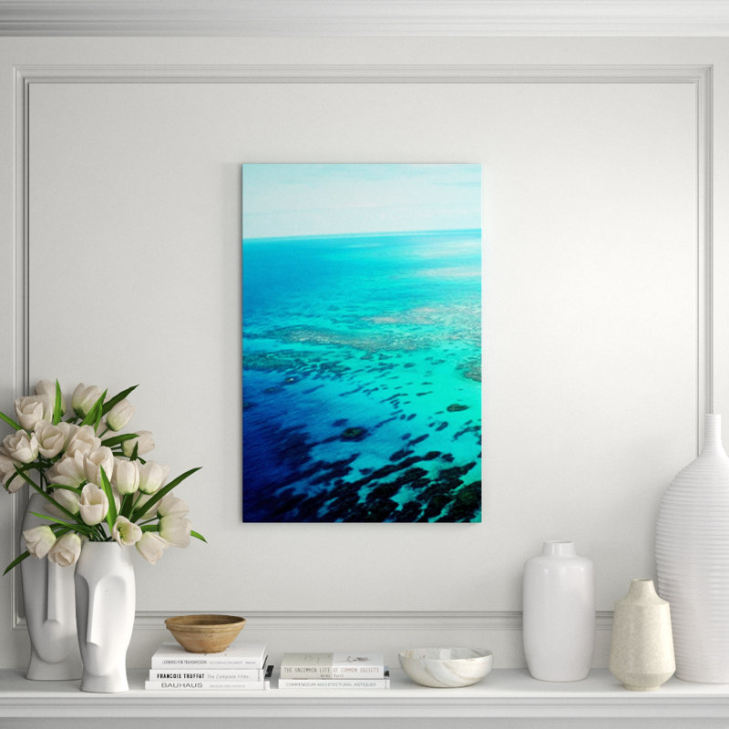 Tropical Paradise II Print by Michelle Bennett, 45" H x 30" W x 1.5" D, Glass Coat