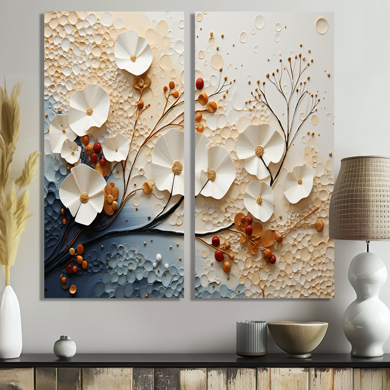 Ethereal Elegance - Ensemble de 2 reproductions d'art moderne sur toile, H 32 po x l 32 po, Toile tendue, Ne s’applique pas