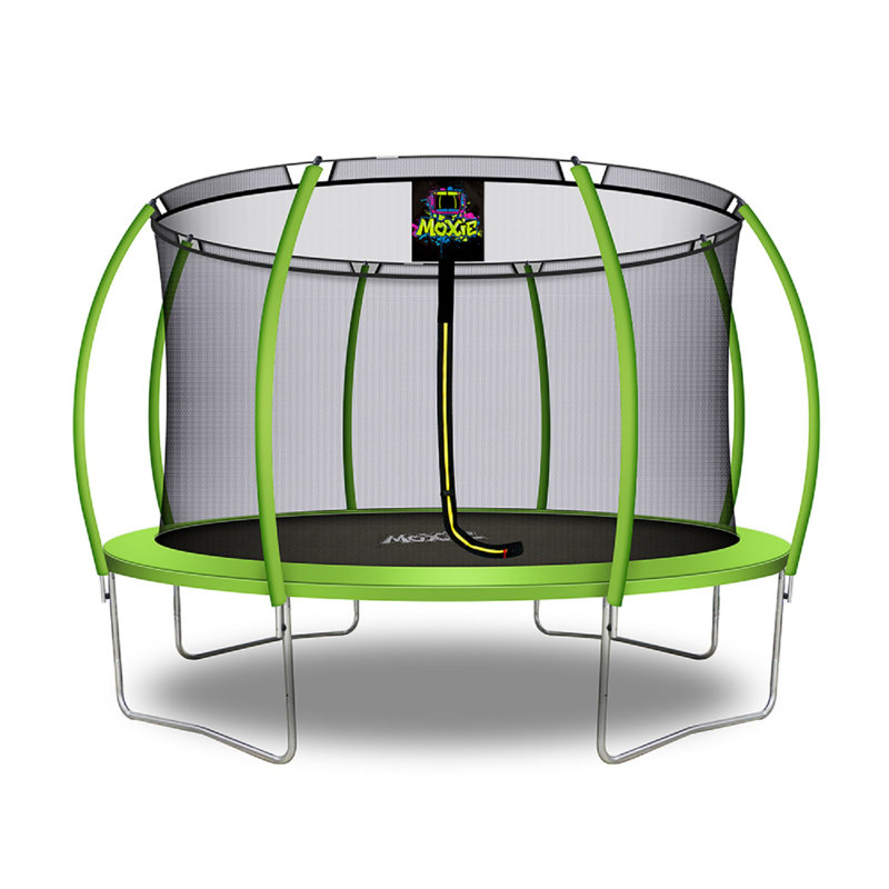 Green Apple 12' Round Trampoline with Enclosure and Steel Frame