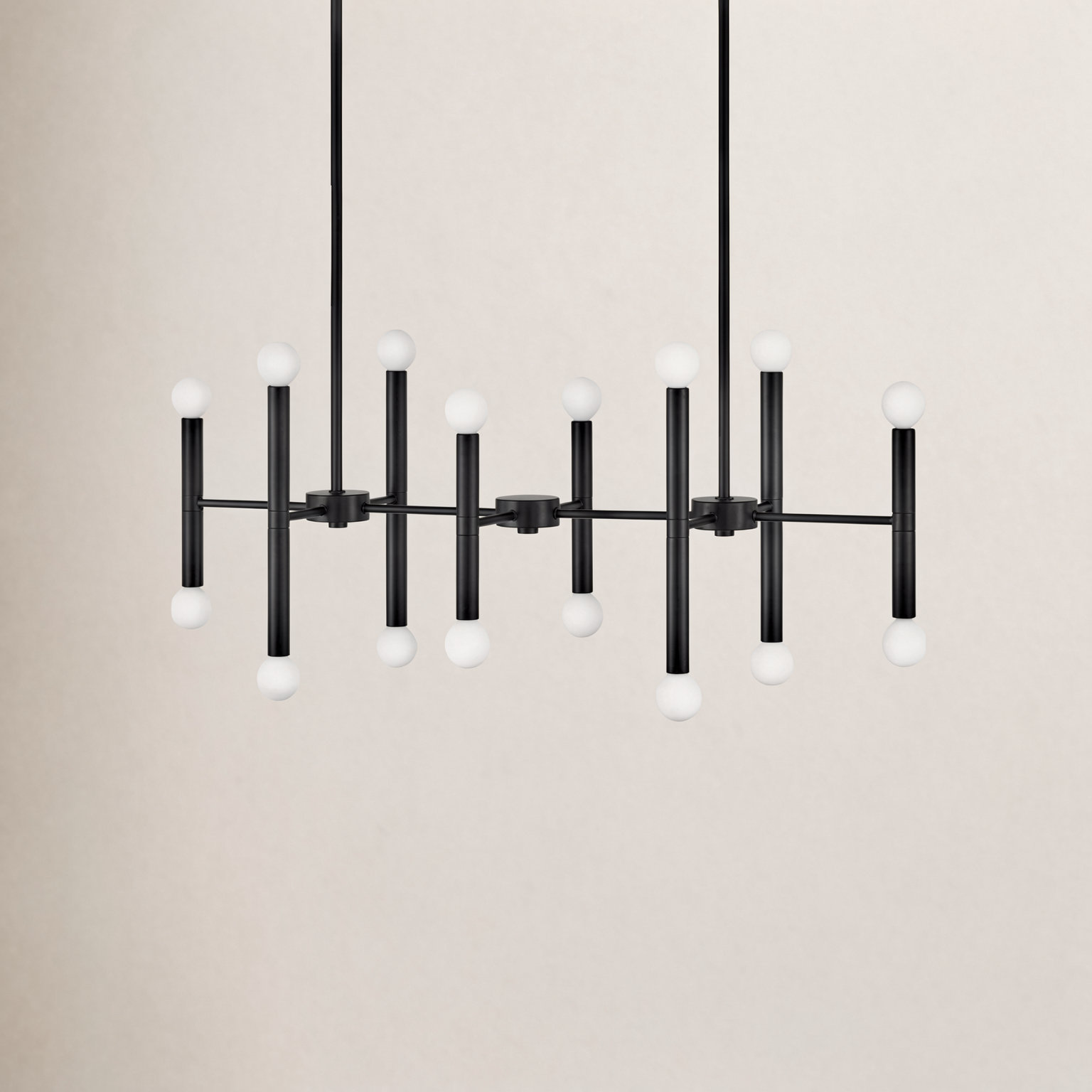 Jamir 16 - Light Metal Dimmable Chandelier, Black
