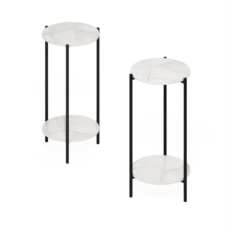 Table de bout Besi, Marbre blanc