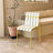 Holiday - 4-Pack Modern Striped Color Block Chairs - Waterproof PP Seat & Sturdy Metal Legs, Indoor/Outdoor Dining Set For Patio, Balcony, Café (White & Yellow)-1967576453