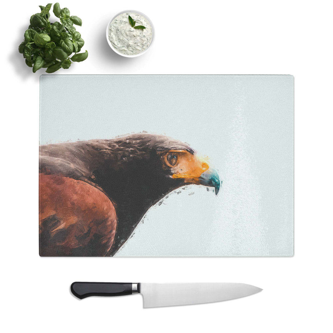 Glass Golden Eagle in Abstract Chopping Board