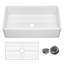 Très grand évier de ferme à tablier frontal en argile réfractaire 36 po x l 20 po pour évier de cuisine, évier simple noir, 2 accessoires personnalisés inclus-110500105