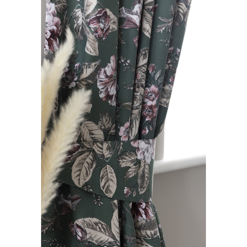 Cotton Blend Room Darkening Curtain Panel Pair, 168 W x 183 D cm
