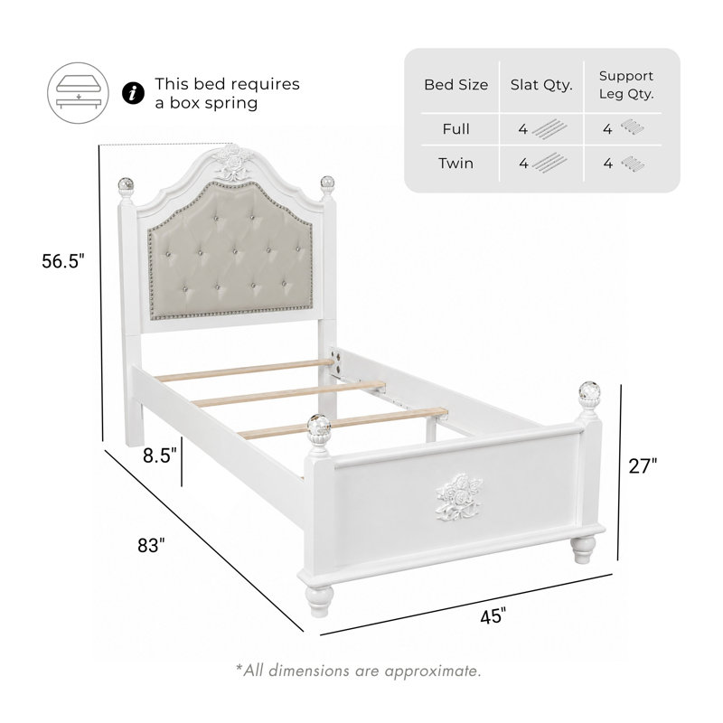 Labombard Vegan Leather Standard Bed, Twin
