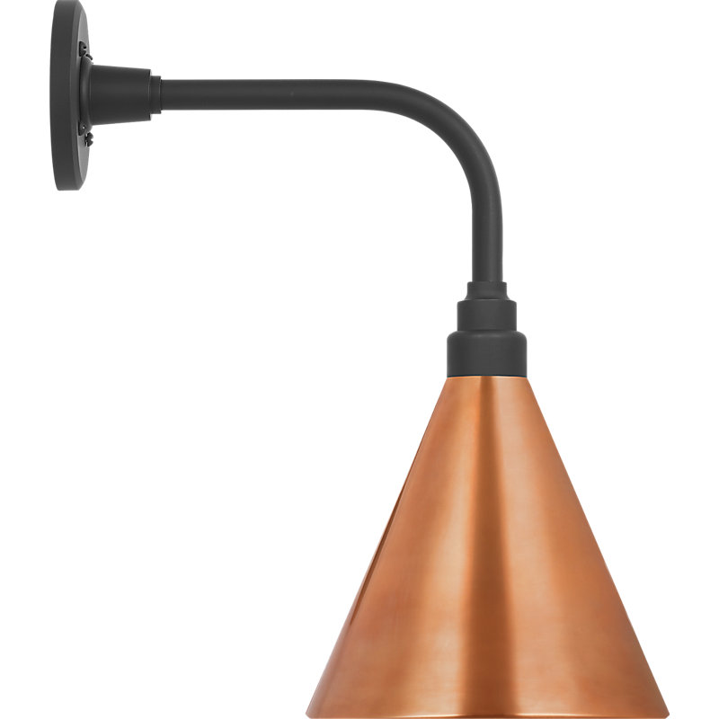 Thomas O'Brien 1 - Light Outdoor Barn Light, Soft Copper, 17.75" H x 9" W x 15" D, Matte Black