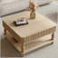 Table basse carrée à plateau relevable avec conception cannelée et mécanisme hydraulique-1188117146