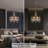 6-Light 20 inch Modern Plug In Crystal Pendant Light Candle Style Chandelier with On/Off Switch for Dining Room