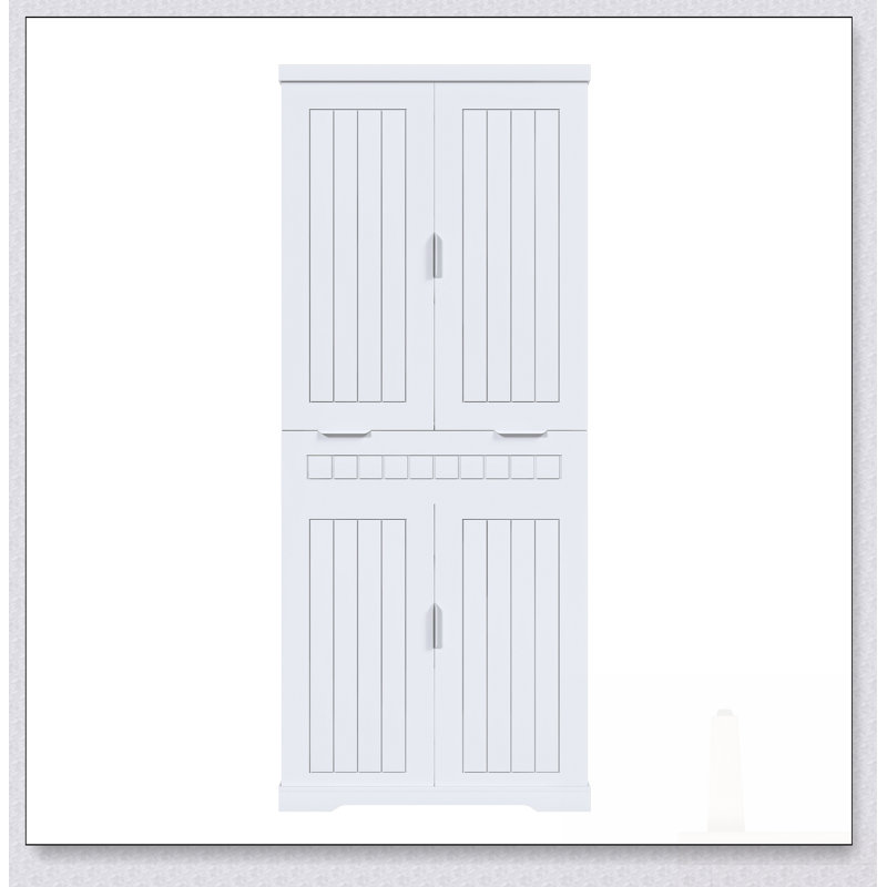 Garde-manger autoportant avec tiroir, 2 armoires, 6 tablettes de porte et tablettes réglables pour un rangement polyvalent et un style campagnard