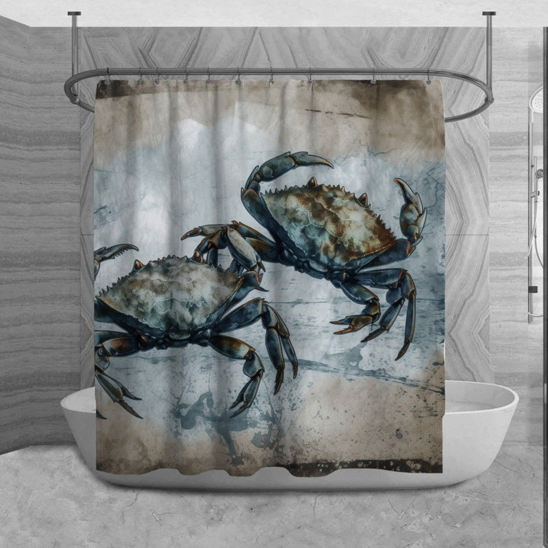 Rideau de douche Crab, H 84 po x l 70 po x P 6 po