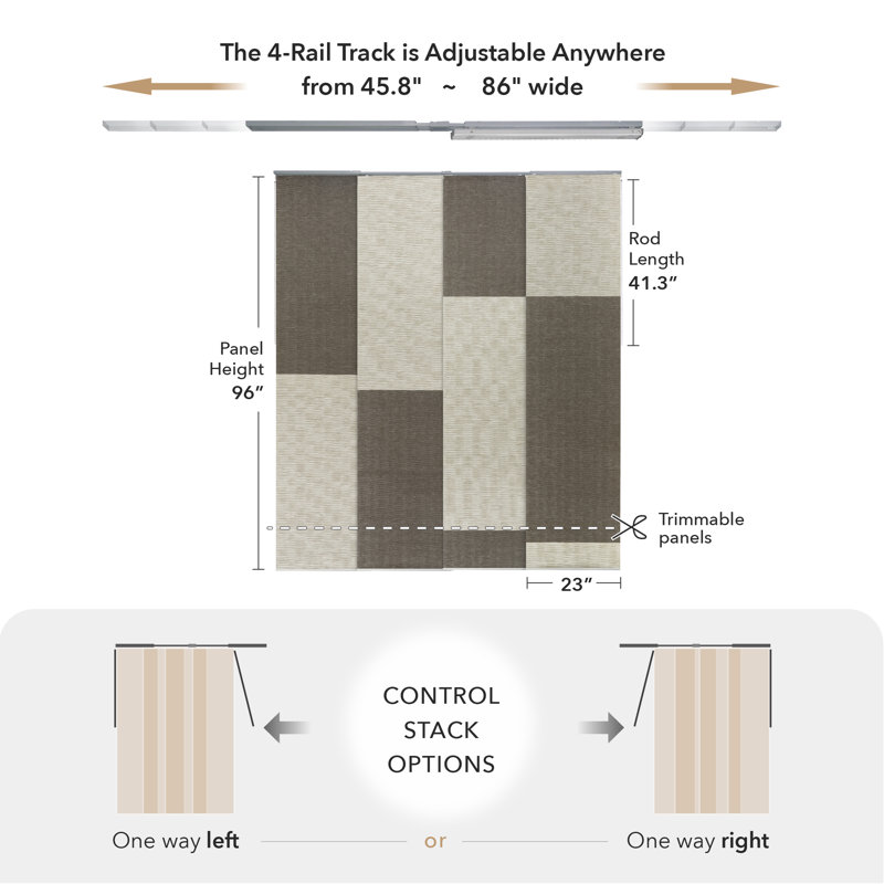 Sharmaine Artfully Spun Semi-Sheer Vertical Blind, Beige/Gray