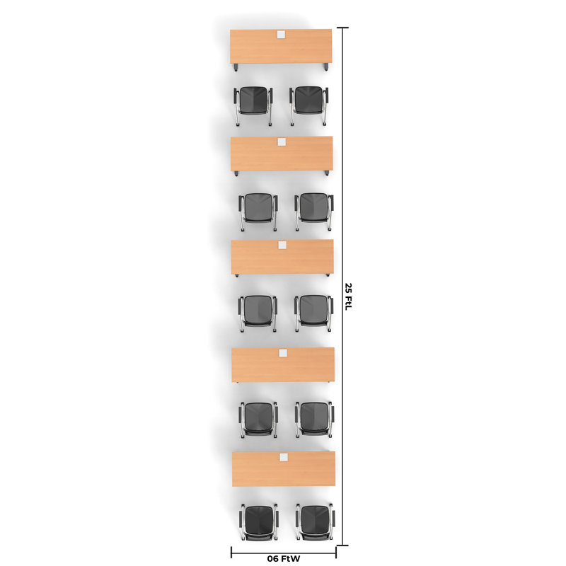Tables Training Meeting Seminar Classroom 5Pc Beech Folding Industrial Caster Z-Base. Tables Connect.  Modesty Panel, Shelf, Power+Usb Outlet. Fold+Nest For Storage (Seating Not Included).