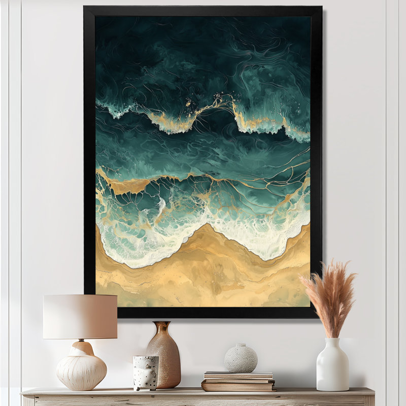 Kalb - impressions sur toile côtières, Noir, H 20 po x l 12 po, Reproduction encadrée sans passe-partout