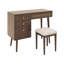Ensemble coiffeuse de style bohémien, coiffeuse avec miroir, plateau rabattable, 3 tiroirs et 10 compartiments de rangement
