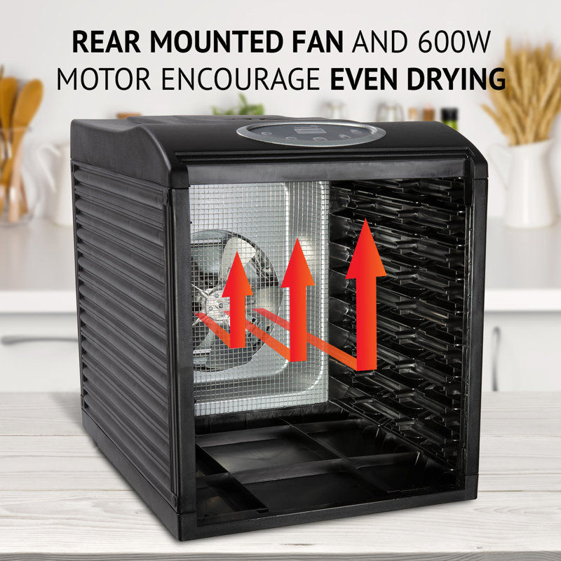 Ivation 9-Tray Black Digital Food Dehydrator with Adjustable Thermostat