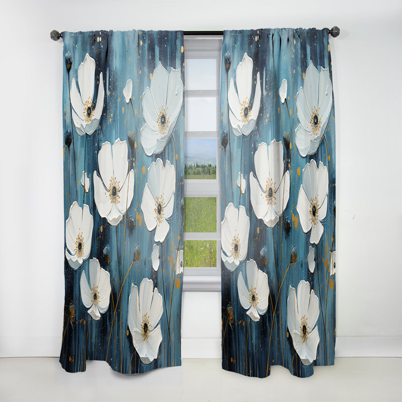 Sorbelli - Rideau obscurcissant floral Buttercups - 1 panneau, L 52 po x L 95 po
