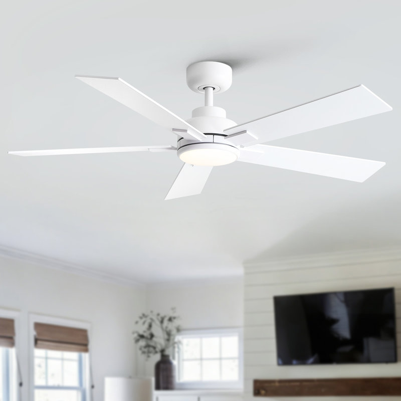 Ventilateur de plafond à DEL 52 po, Blanc mat
