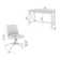 Egils 48W X 24D Farmhouse Writing Desk And Chair Set In Washed Grey, Compact Workspace Solution For Home Office