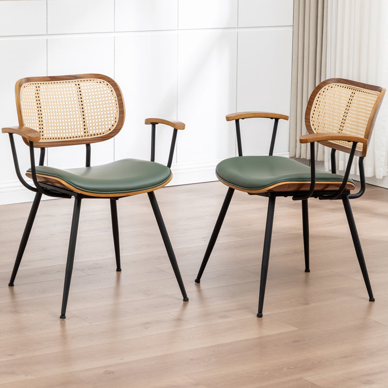 Chaises de salle à manger rembourrées Modern, Vert