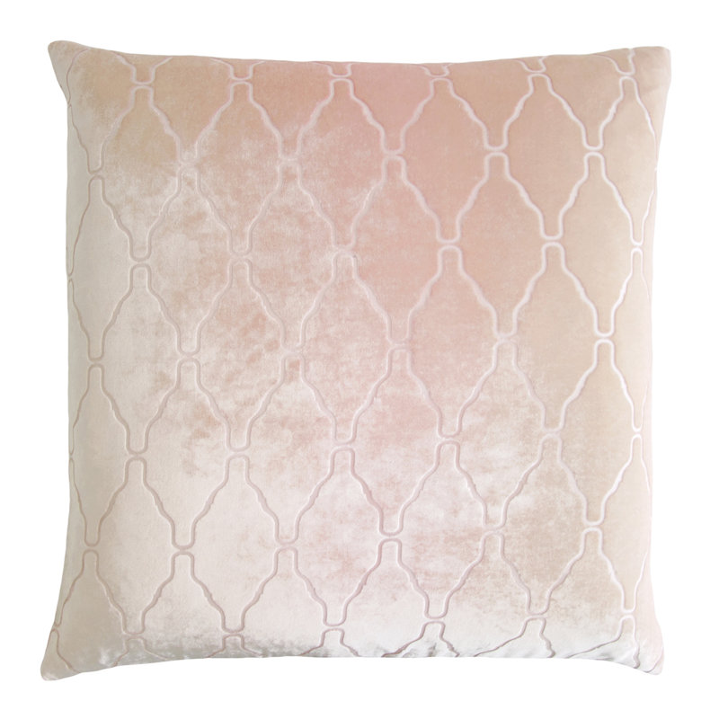 Velvet Throw Pillow, 26'' H x 26'' W x 3'' D, Blush