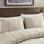 Literie 100% coton teint - taupe et blanc, vapeur, édredon lavable double / grand teint, blanc, bourré de bourre
