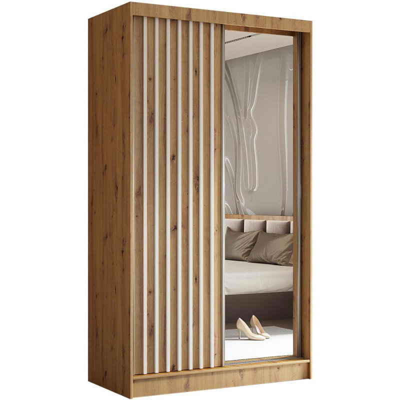 Arminia 2 Door Sliding Wardrobe, Light Brown