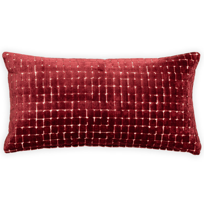 Coussin Salvador, Canneberge, Bourre en polyester, 21 po x 12 po