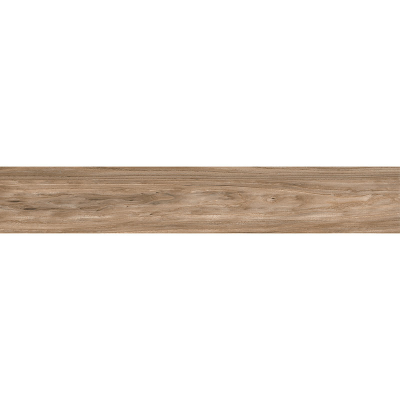 Spazio 8" x 48" Porcelain Fabric Look Wall & Floor Tile, Teak Brown