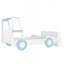 Mignon lit plateforme pour enfants en forme de voiture avec tablettes de rangement, idéal pour les chambres amusantes et organisées-243284328
