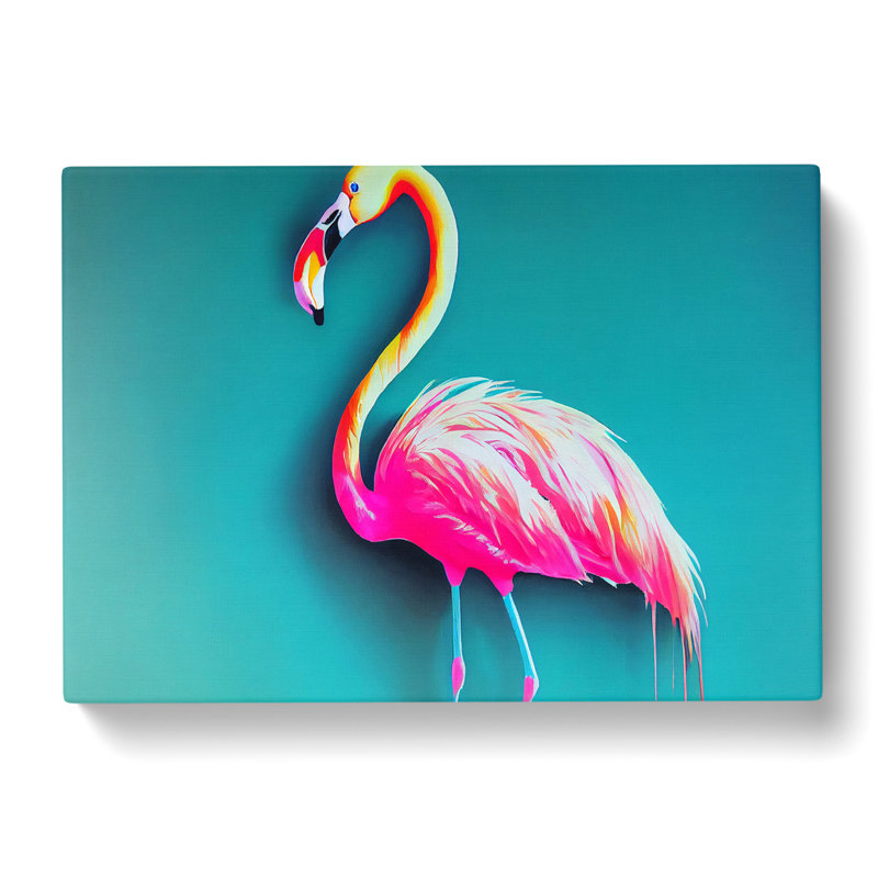 Magnetic Flamingo - Wrapped Canvas, 40cm H x 60cm W x 3cm D