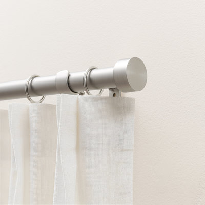 Classic Cap Finial Curtain Rod Set,1" Diameter,Matte Satin
