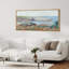 Coastal Beach Seaside Coastal Landscape with Blooming Flowers Antique Retro Fine Art Art, impression encadrée colorée-95016661-111565874
