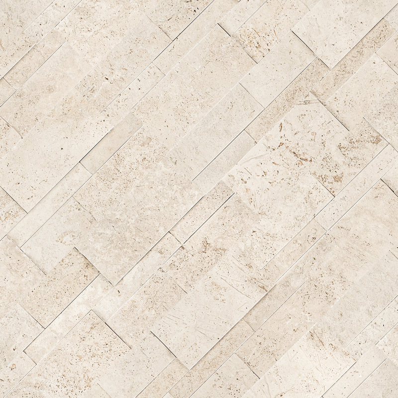 Stonecrest 9 in. x 24 in. Split Face Natural Stone Ledger Panel Wall Tile, Casella Cream