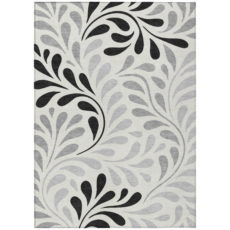 Machine Washable Indoor/Outdoor Chantille ACN2411 Botanical Rug, Rectangle 8' x 10'