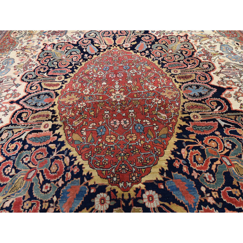 Tapis de zones 12 pi 2 po x 18 pi 8 po one-of-kind à la main noué la années 1900 Viper