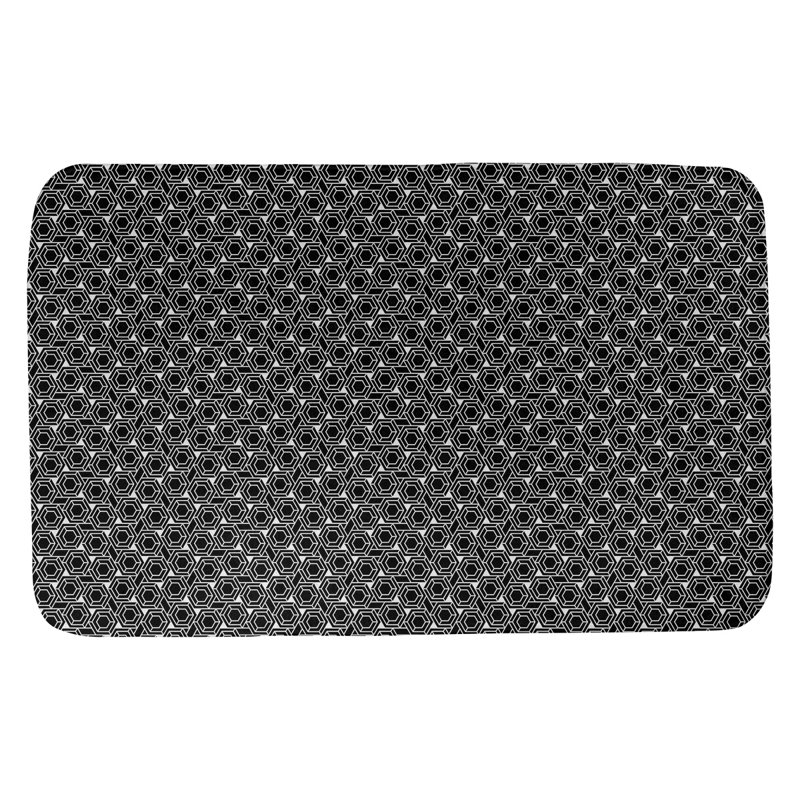 Avicia Memory Foam Non-Slip Bath Rug, 21" W x 34" L, Black/White