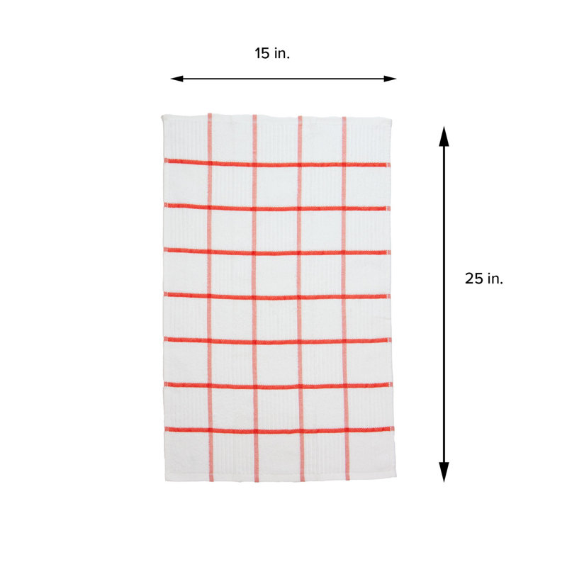 Checkered Tea Towel Kitchen Towel, Red/White