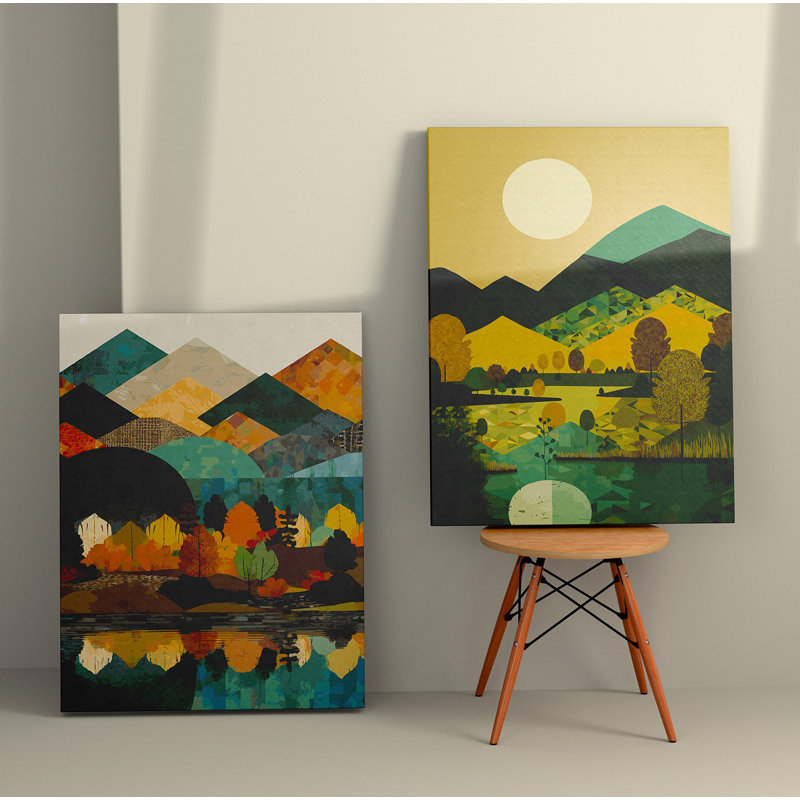 Élégantes peintures sur toile décoratives (2 pièces), 19,7 po x 27,6 po chacune | 100% toile avec cadres 100% bois | Superbe art mural pour le salon et la chambre à coucher, parfait pour la décoration intérieure et les idées de cadeaux