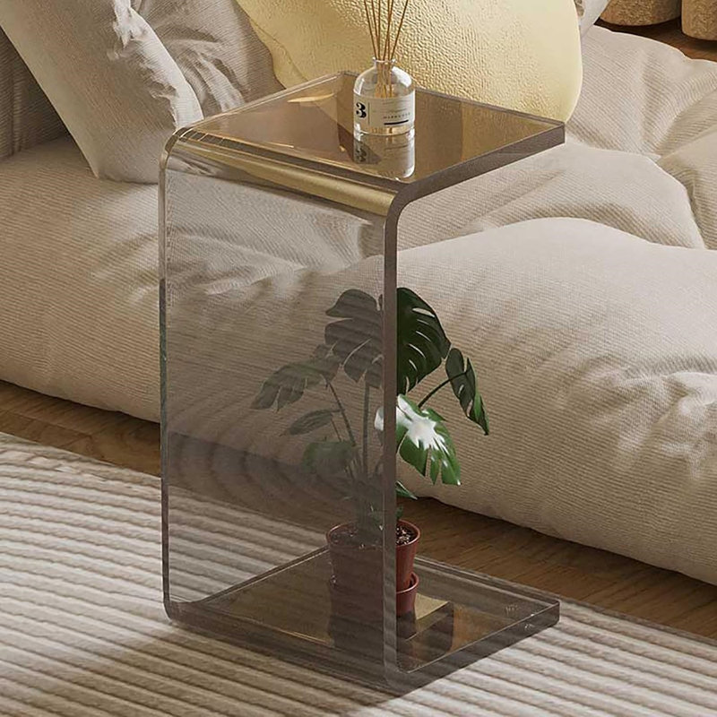 Set Of 2, Acrylic End Table, C-shape Acrylic Side Table Small Simple Side Table Modern Acrylic Coffee Tables For Living Room,bedroom