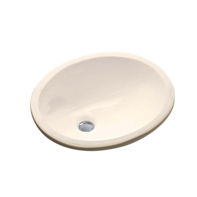 Lavabo de salle de bain vasque ovale encastré Fine Fixtures - 15 po x 12 po - Biscuit
