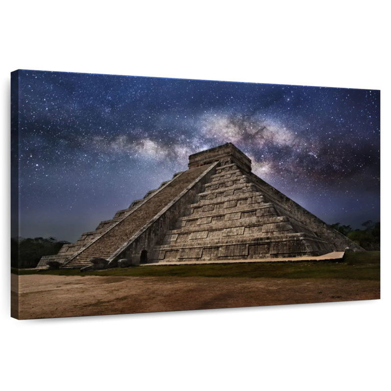 Temple Kukulcan la nuit, H 32 po x l 48 po