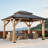 Classic  10 FTx 12 FT Solid Wood Storage Gazebo With Double Iron Roof-110780592