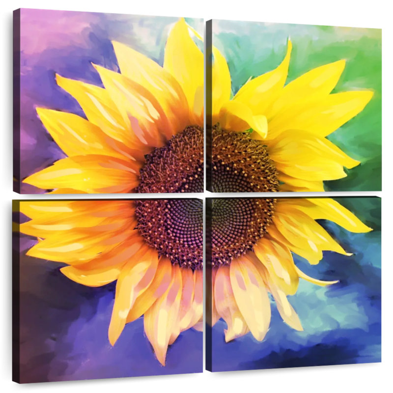 Harnek couleur tournesol éclaté, H 18 po x l 18 po
