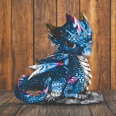 5"H Blue Cute Dragon Figurine