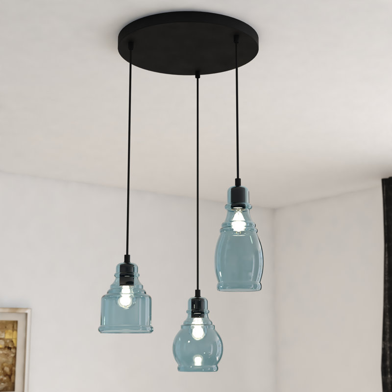 Denzel 3-Light Dimmable Cluster Pendant, Oil Rubbed Bronze