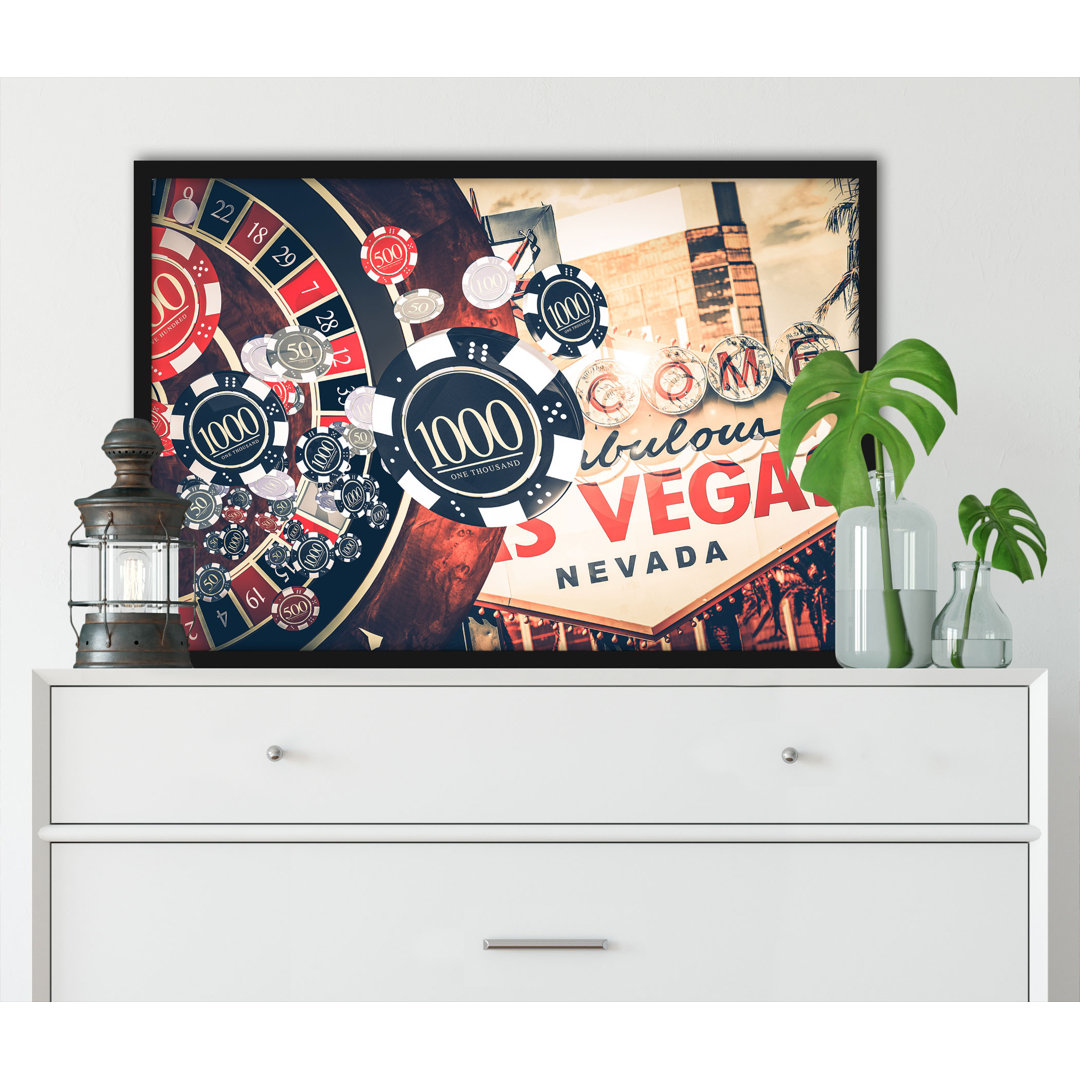 Gerahmter Grafikdruck "Las Vegas Casino Roulette"