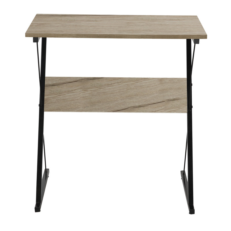 Bureau en métal et bois noir Tony, Marron