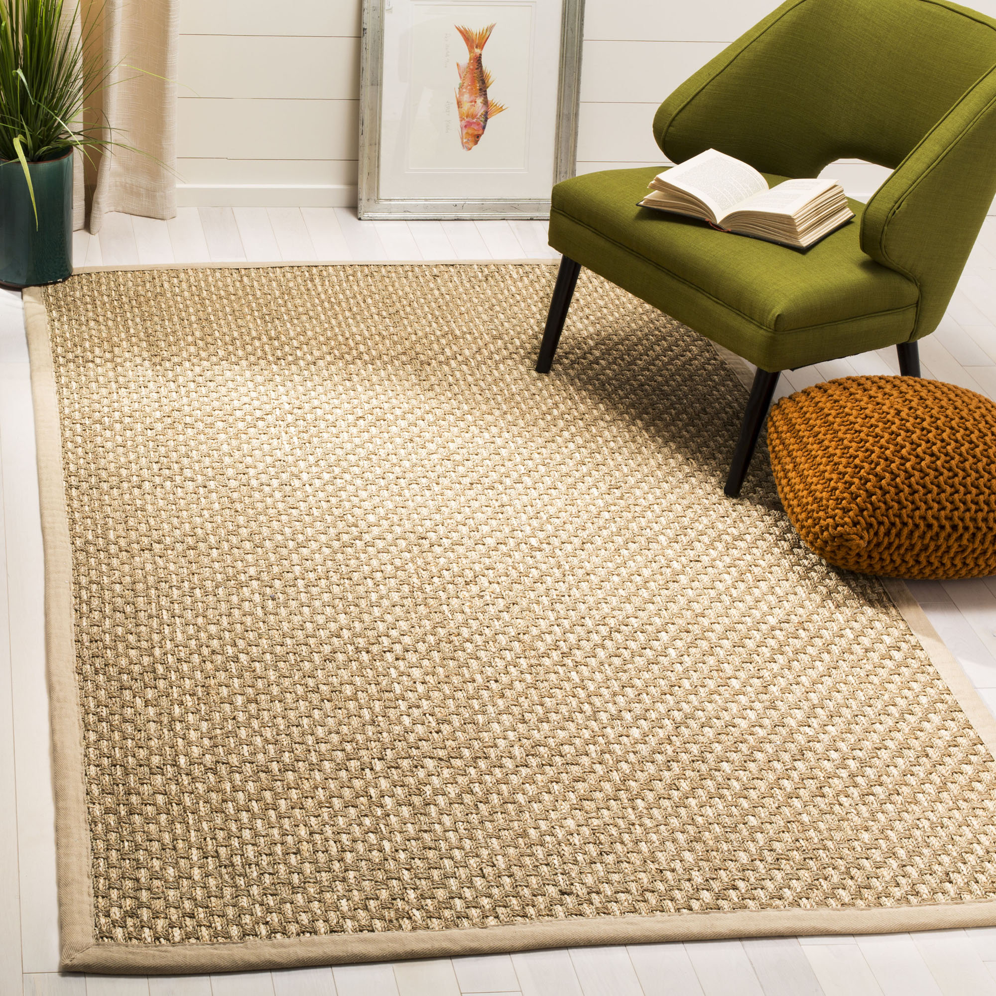 Rosecliff Heights Chagoya Bamboo Slat/Seagrass Natural/Beige Area Rug ...